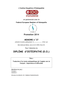 DIPLÔME d`OSTÉOPATHE (DO)