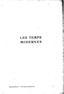 les temps modernes - Espace Charles Morazé