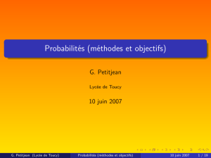 Probabilités (méthodes et objectifs)