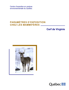 Paramètres d`exposition chez les mammifères – Cerf de Virginie