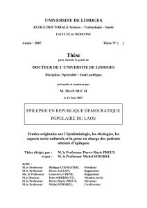 Epilepsie en République Démocratique Populaire du Laos : études