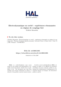 Electrodynamique en cavité : expériences - TEL (thèses-en