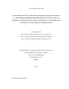 Caract&eacute;risation des variants de s&eacute;quence du