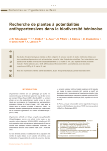 Recherche de plantes à potentialités antihypertensives