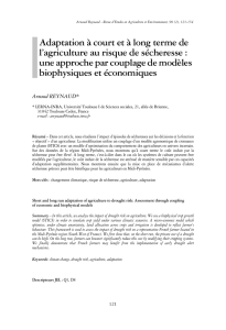 Adaptation à court et à long terme de l`agriculture