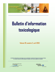 Bulletin d`information toxicologique