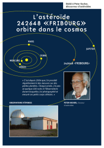 L`astéroïde 242648 «FRIBOURG» orbite dans le cosmos