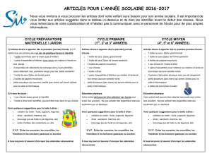 ARTICLES POUR L`ANNÉE SCOLAIRE 2016-2017