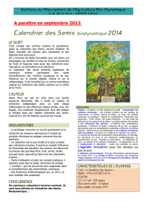 Calendrier des Semis biodynamique 2014