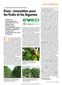 Eveo : innovation pour les fruits et les légumes