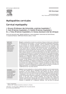 Myélopathies cervicales Cervical myelopathy