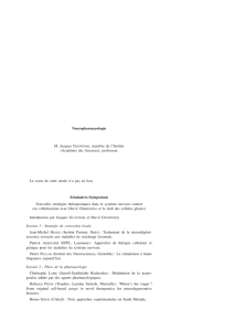 Neuropharmacologie M. Jacques GLOWINSKI, membre de l`Institut