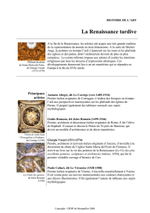 La Renaissance tardive - CRDP de l`académie de Montpellier