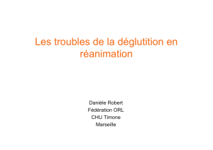 Troubles de la déglutition en réanimation