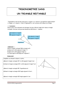 trigonometrie dans un triangle rectangle