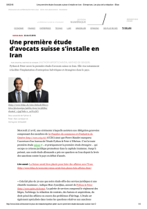 Une première étude d`avocats suisse s`installe en Iran