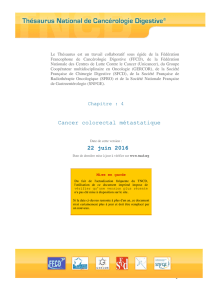 Cancer colorectal métastatique 22 juin 2016