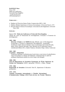 RAFFINOT Marc Né en 1947 Maître de Conférences