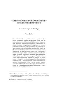 communication d`organisation et occuLtation discursive