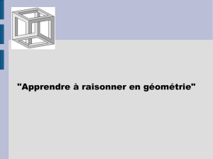 "Apprendre à raisonner en géométrie"