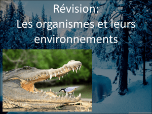 Révision: Les organismes et leurs environnements