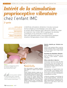 Intérêt de la stimulation proprioceptive vibratoire