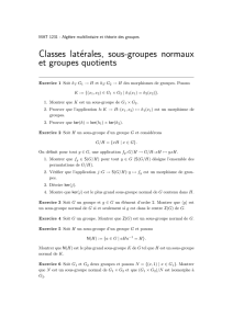 Classes latérales, sous-groupes normaux et groupes quotients