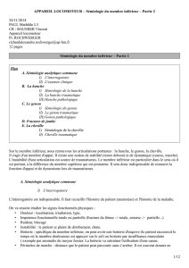 APPAREIL LOCOMOTEUR – Sémiologie du membre inférieur