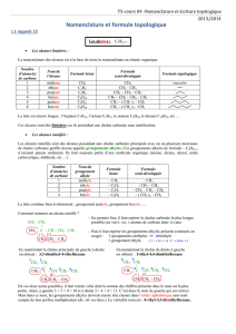 Nomenclature et formule topologique