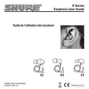 Shure E Series Pro User Guide French