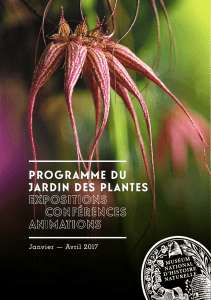 Programme du Jardin des Plantes janvier