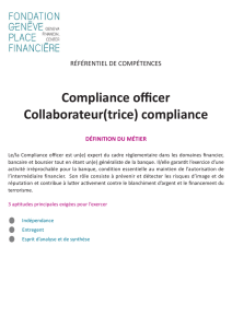 Compliance officer Collaborateur(trice