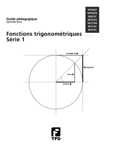 Fonctions trigonométriques Série 1