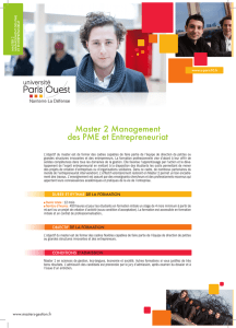 Master 2 Management des PME et Entrepreneuriat