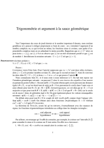 Trigonométrie et argument à la sauce géométrique
