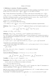 Séries de Fourier 1. Définitions et notations. Premières propriétés