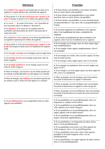 Définitions Propriétés l`autre. alors il est équidistant des deux