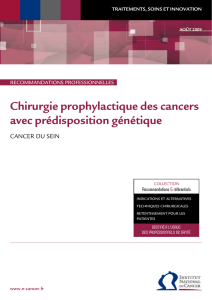 Chirurgie prophylactique des cancers avec prédisposition génétique