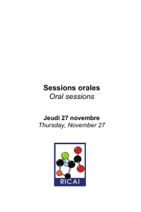 Sessions orales Oral sessions