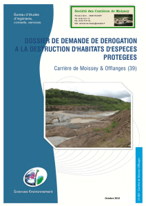 dossier de demande de derogation a la destruction d`habitats d