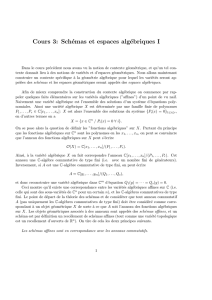 Cours 3: Schémas et espaces algébriques I