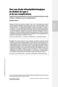 Vers une étude ethnoépidémiologique du diabète de type 2 et de