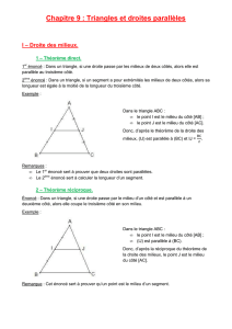 Chapitre 9 - Triangles et droites paralleles