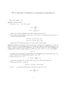 TD 2: Structure euclidienne et topologie en dimension d