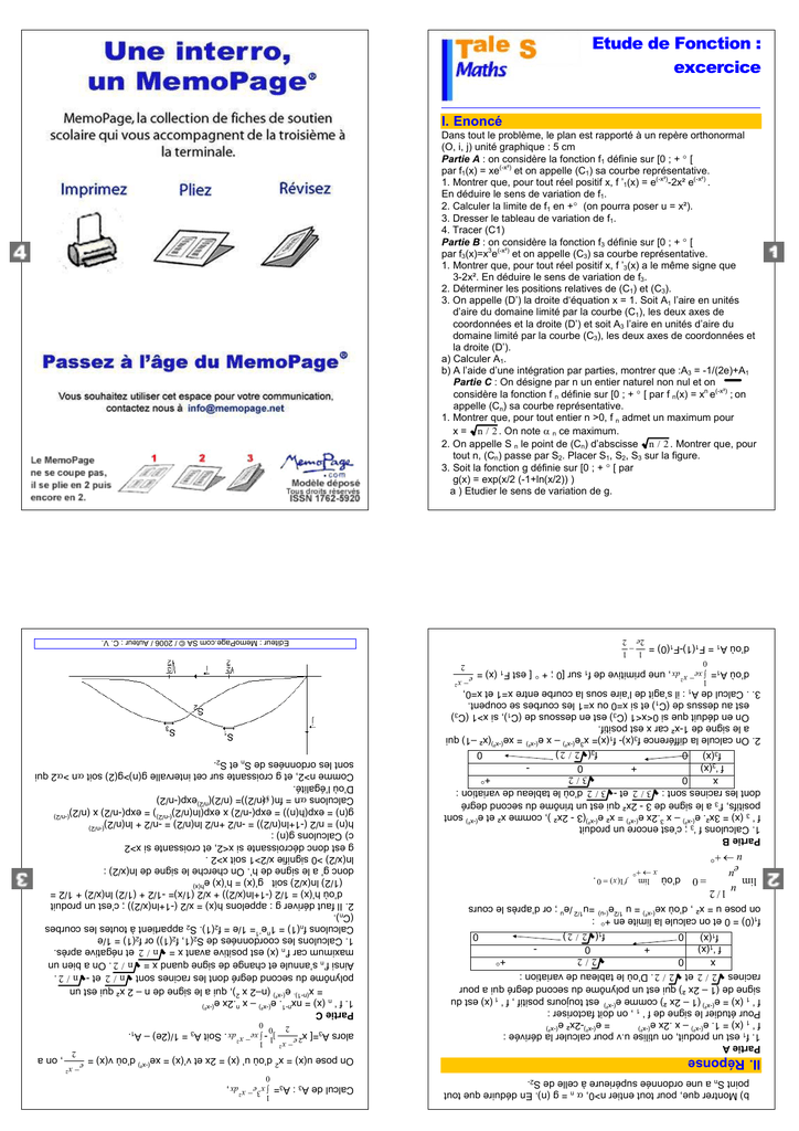 Etude De Fonction Excercice