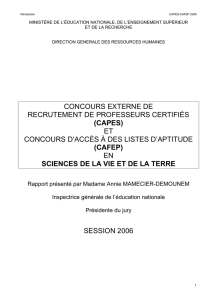 Session 2006 - Concours du Capes et de l`Agrégation