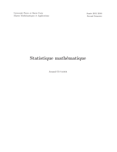 Statistique mathématique - Laboratoire de Statistique Théorique et