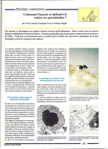 La défense contre les parasitoïdes / Insectes n° 80