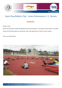 Saint-Cham`Athlétic Club - Lettre d`information n° 4