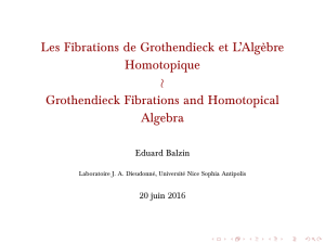 Les Fibrations de Grothendieck et L`Algèbre Homotopique